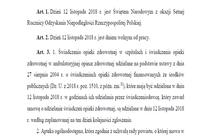 12 listopada będzie dniem wolnym od pracy – także dla pracowników handlu.